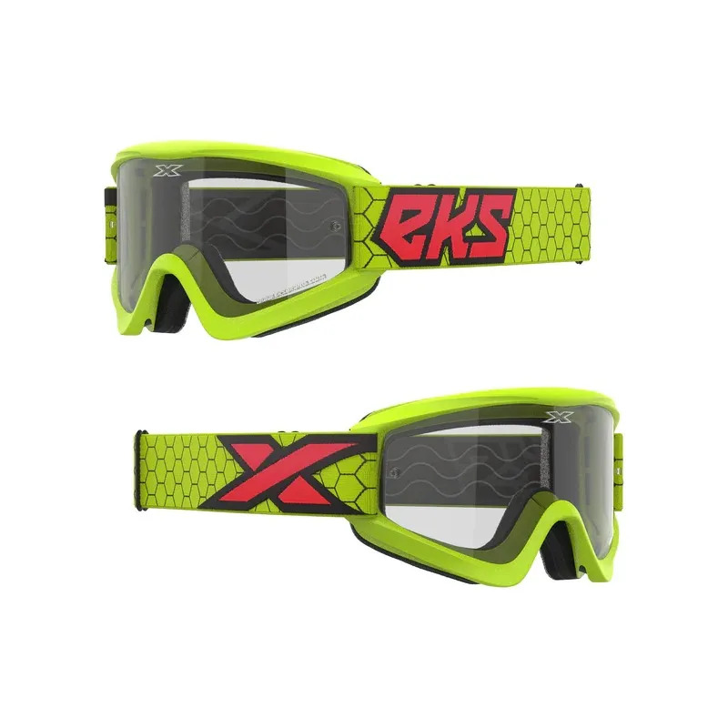 Очки EKS (X) BRAND GOX Flat Out Goggle Flo Yellow/Black/Fire Red - Clear Lens (067-60445) EKS BRAND Очки EKS (X) BRAND GOX Flat Out Goggle Flo Yellow/Black/Fire Red - Clear Lens (067-60445) EKS BRAND
