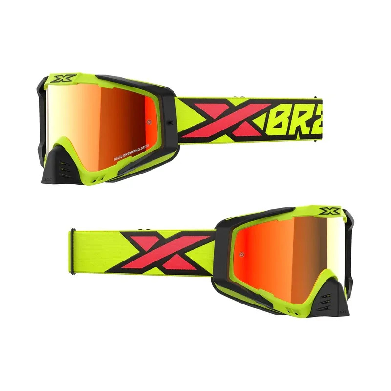Очки EKS (X) BRAND EKS-S Goggle Flo Yellow/Black/Fire Red - Red Mirror Lens (067-60160) EKS BRAND