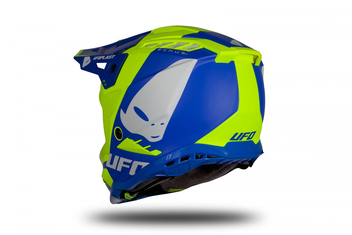 Мотошлем UFO HELMET ECHUS Blue/Neon Yellow Matt UFO PLAST