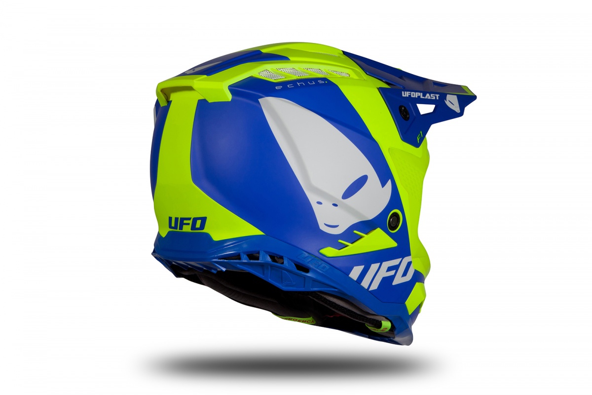 Мотошлем UFO HELMET ECHUS Blue/Neon Yellow Matt UFO PLAST