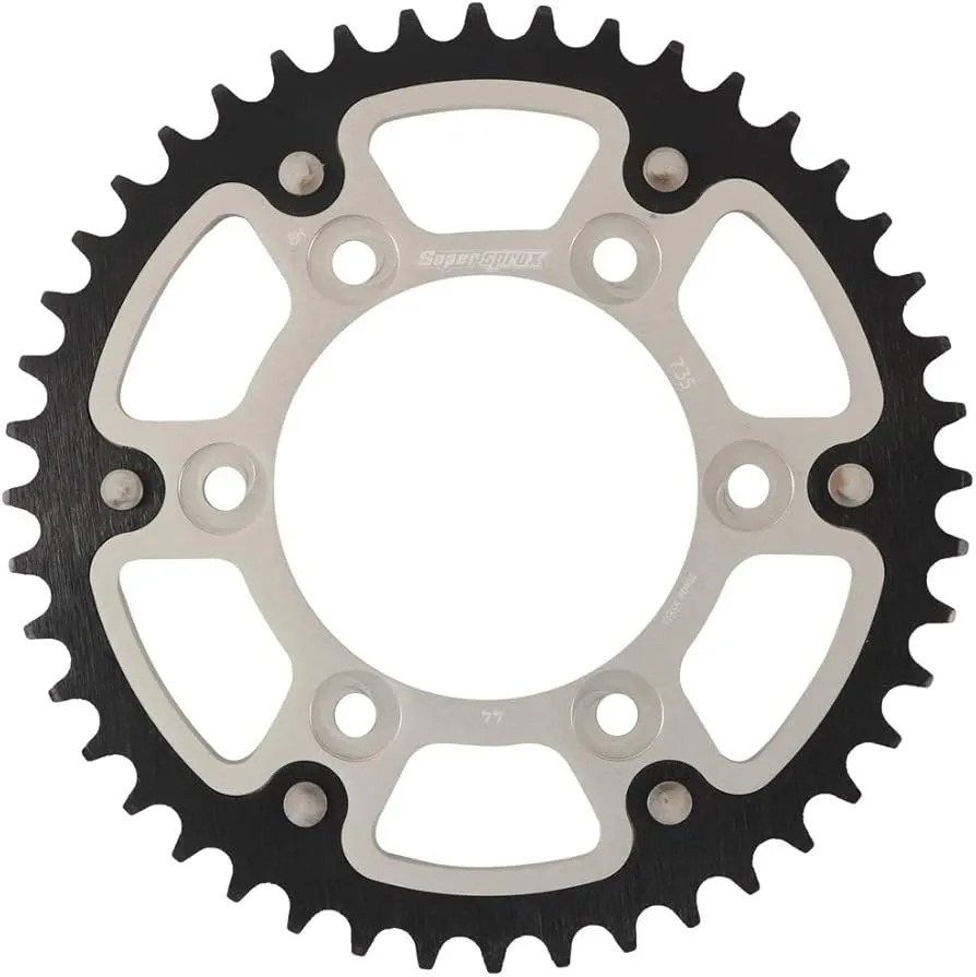 Звезда задняя SUPERSPROX KTM, HQV, GASGAS 125-450 (49) Silver Сталь-Алюминий (RST-990:49-SLV) Supersprox