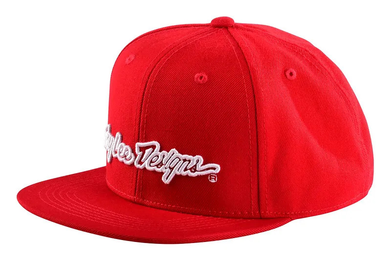 Бейсболка Troy Lee Designs Snapback Hat Signature Flat, Red/White, OS (750565030) Troy Lee Designs