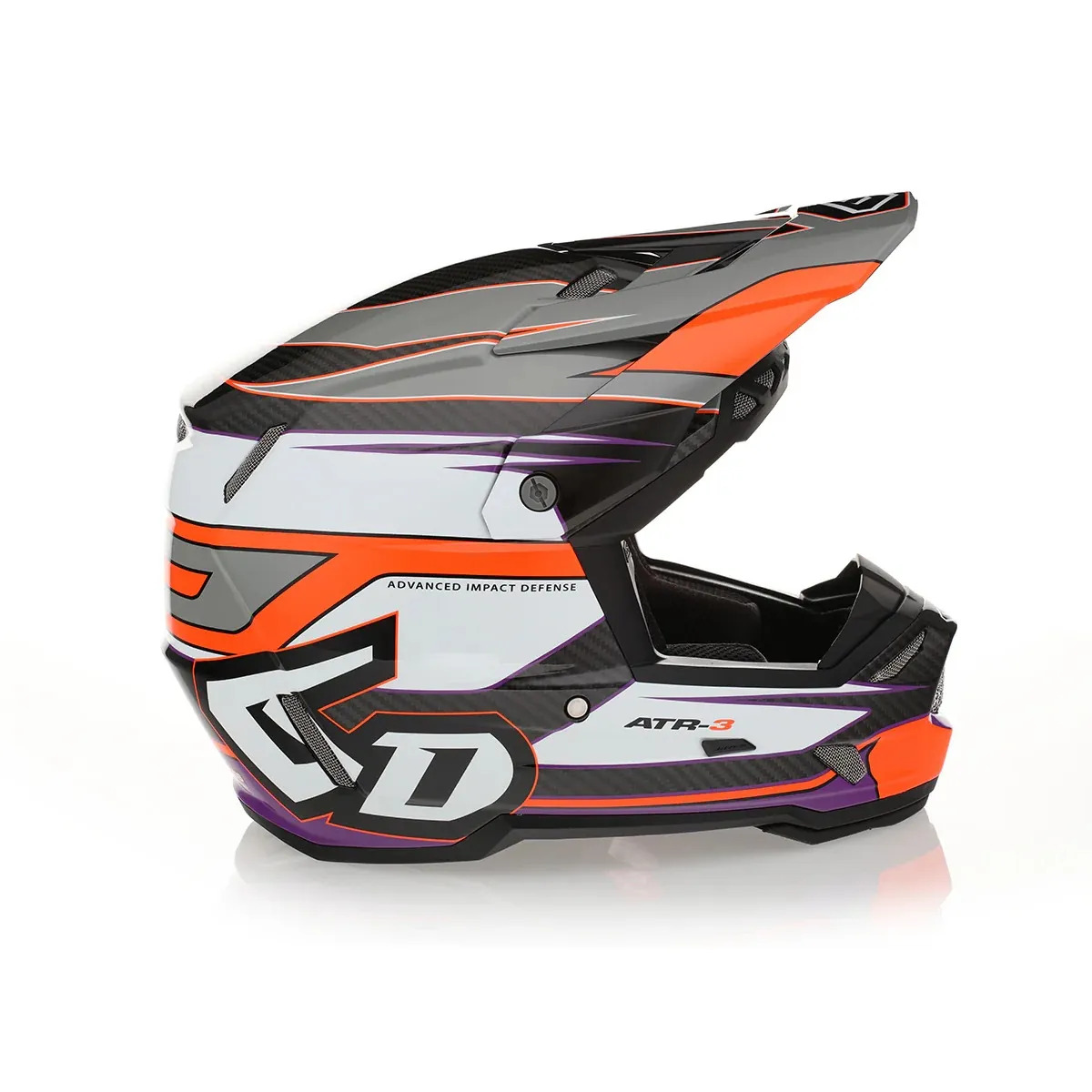 Мотошлем 6D ATR-3 Hyper Gloss Neon Orange Purple 6D Мотошлем 6D ATR-3 Hyper Gloss Neon Orange Purple 6D