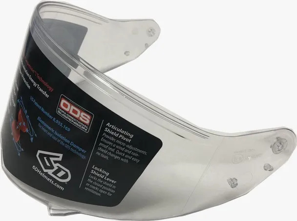 Визор для мотошлем 6D ATS-1R Face Shield Clear (Anti-Fog,Anti-Scratch,Not drilled) (82-5001) 6D