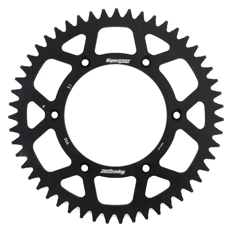 Звезда задняя SUPERSPROX KTM, HQV, GASGAS 125-450 (52) Black Алюминий (RAL-990:52-BLK) Supersprox