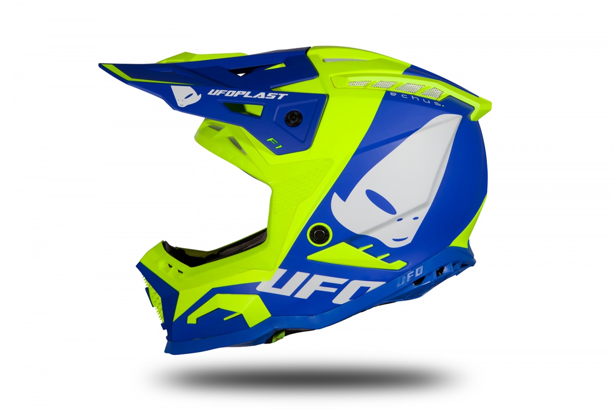 Мотошлем UFO HELMET ECHUS Blue/Neon Yellow Matt UFO PLAST