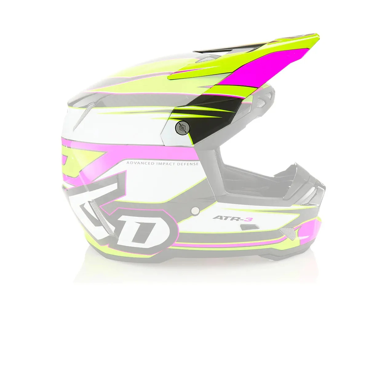 Козырек для мотошлема 6D ATR-3 Visor Hex Gloss Neon Pink Yellow (72-8008) 6D