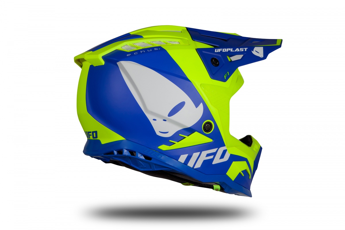 Мотошлем UFO HELMET ECHUS Blue/Neon Yellow Matt UFO PLAST