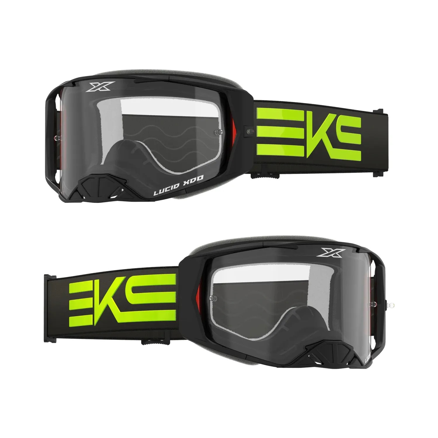Очки EKS (X) BRAND Lucid Goggle Race Face Flag Black Flo Yellow - Clear Lens (067-RACE8) EKS BRAND Очки EKS (X) BRAND Lucid Goggle Race Face Flag Black Flo Yellow - Clear Lens (067-RACE8) EKS BRAND
