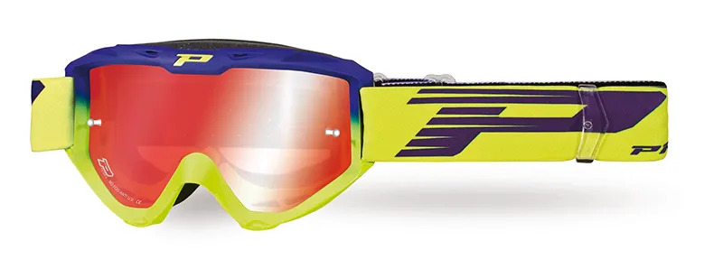 Очки PROGRIP Riot 3450 FL Elektrik blue/Yellow fluo Multilayer mirror Red Lens (3450-264-FL) PROGRIP