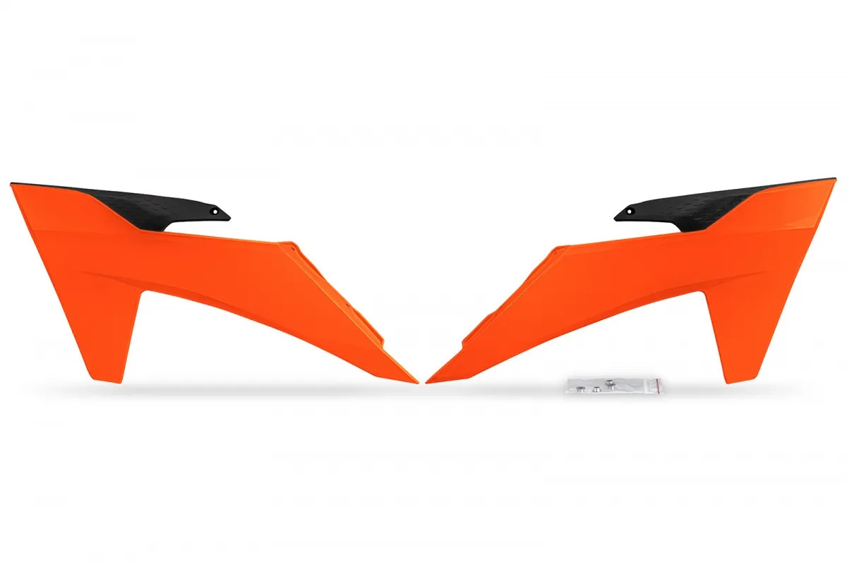 Набор боковых панелей радиаторов UFO KTM SX/SX-F/EXC/EXC-F 125-500 (23-24), Neon Oran (KT05011#FFLU) UFO PLAST