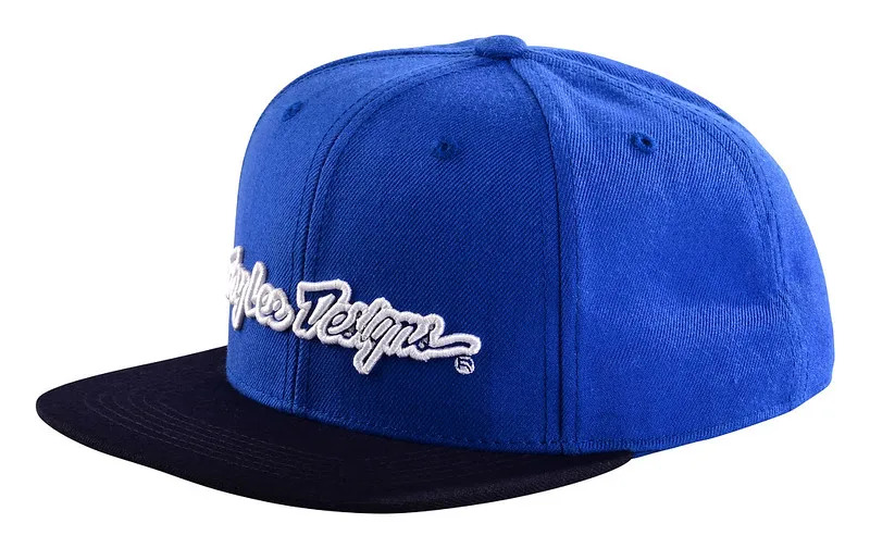 Бейсболка Troy Lee Designs Snapback Hat Signature Flat, Blue/White, OS (750565020) Troy Lee Designs