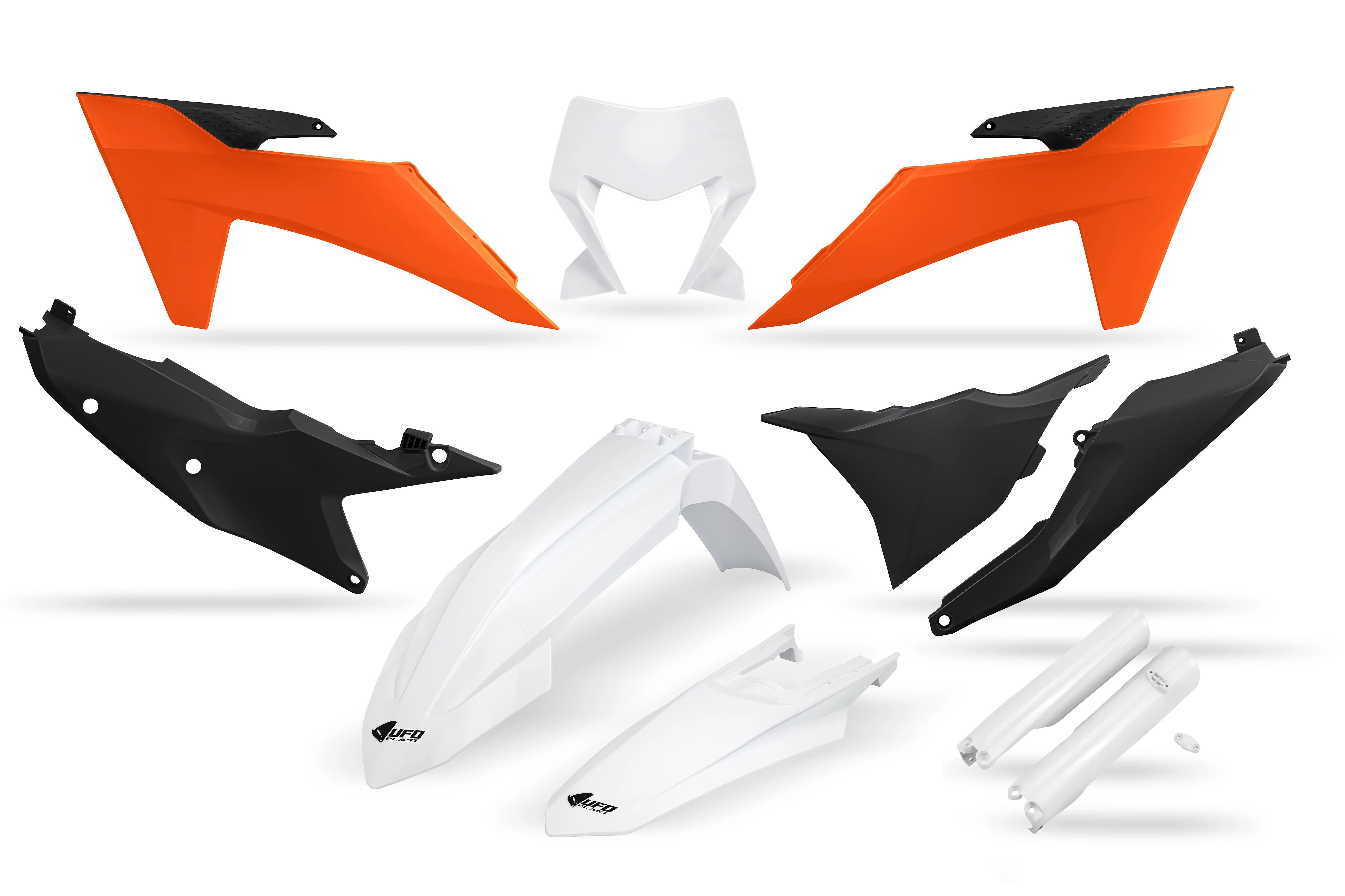 Набор пластика UFO для KTM EXC 150/250/300, EXC-F 250-500 (2024-2026), Black/Orange/White (KTKIT530F@444) UFO PLAST Набор пластика UFO для KTM EXC 150/250/300, EXC-F 250-500 (2024-2026), Black/Orange/White (KTKIT530F@444) UFO PLAST